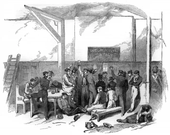 Framed Print : Barrack canteen interior, 1847 Framed Print : Barrack canteen interior, 1847