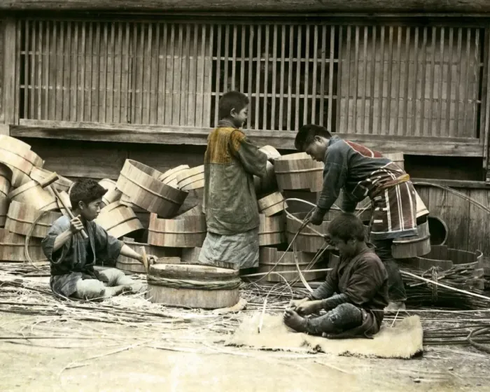 Framed Print : Barrel makers, Japan Framed Print : Barrel makers, Japan