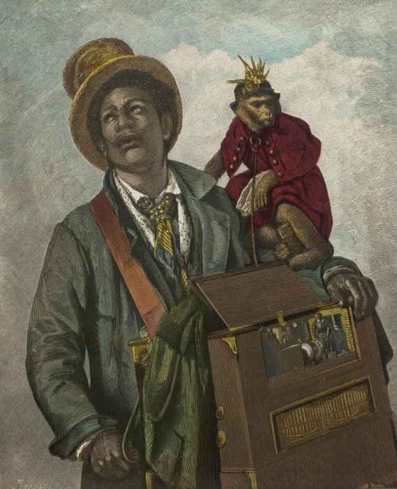 Framed Print : Barrel Organ / 1880 / Monkey Framed Print : Barrel Organ / 1880 / Monkey