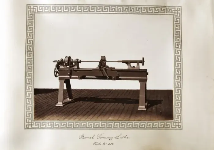 Framed Print : Barrel turning lathe Framed Print : Barrel turning lathe