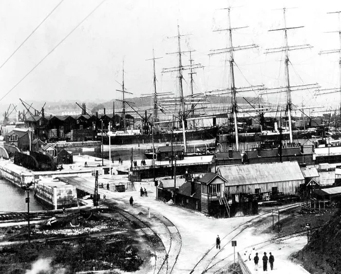Framed Print : Barry Docks Entrance Victorian period Framed Print : Barry Docks Entrance Victorian period