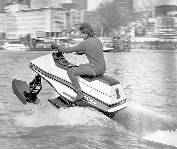 Barry Sheene on a Spirit Marine Wetbike