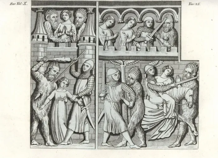 Framed Print : Third bas-relief of a 12th century sarcophagus Framed Print : Third bas-relief of a 12th century sarcophagus