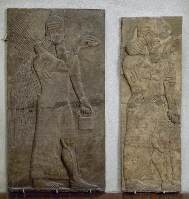 Framed Print : Bas relief Assyrian Genie. 9th century BC. Archeological Mus Framed Print : Bas relief Assyrian Genie. 9th century BC. Archeological Mus