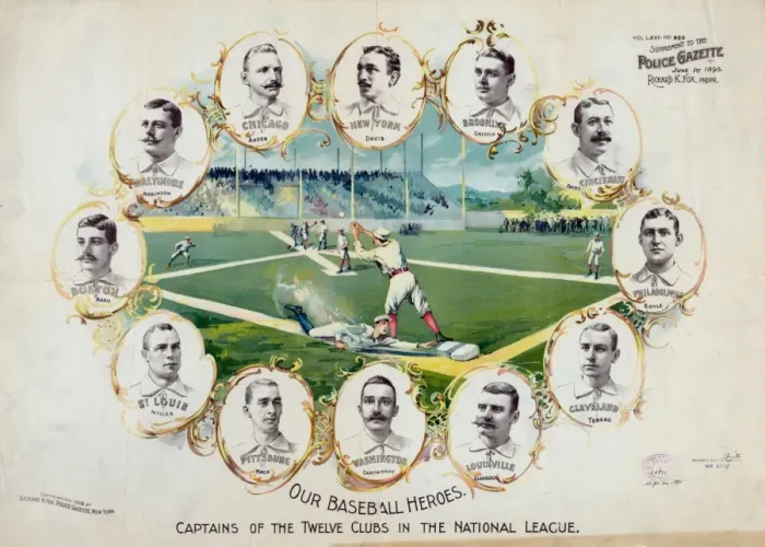 Framed Print : Our baseball heroes - captains of the twelve clubs in the Na Framed Print : Our baseball heroes - captains of the twelve clubs in the Na