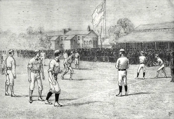 Framed Print : Baseball Overseas Date: 1884 Framed Print : Baseball Overseas Date: 1884