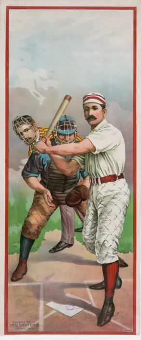 Framed Print : Baseball player at bat, in front of catcher and umpire Framed Print : Baseball player at bat, in front of catcher and umpire