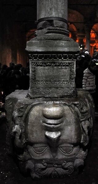 Basilica Cistern. 6th century. Medusa column base. Istanbul