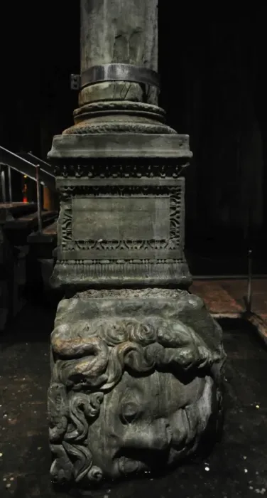 Framed Print : Basilica Cistern. 6th century. Medusa column base. Istanbul Framed Print : Basilica Cistern. 6th century. Medusa column base. Istanbul