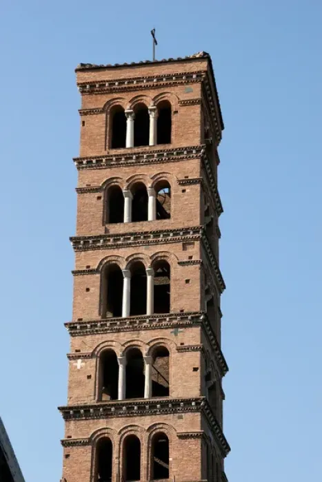 Framed Print : The Basilica of Saint Mary in Cosmedin. Bell tower. Rome. It Framed Print : The Basilica of Saint Mary in Cosmedin. Bell tower. Rome. It