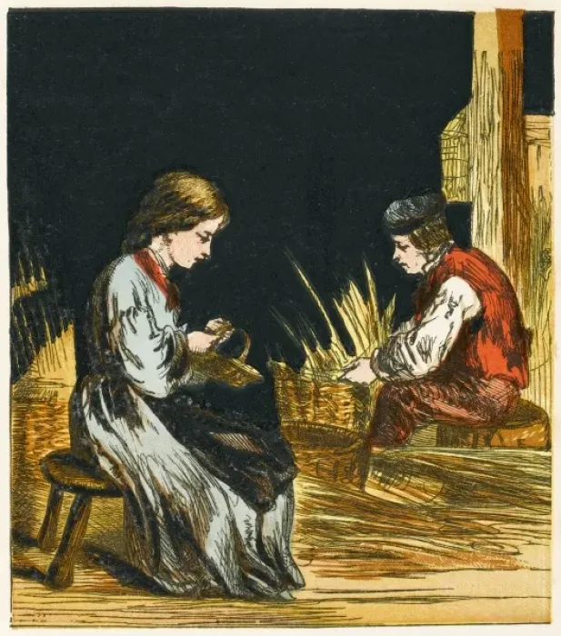 Framed Print : Basket Weaving, 1867 Framed Print : Basket Weaving, 1867