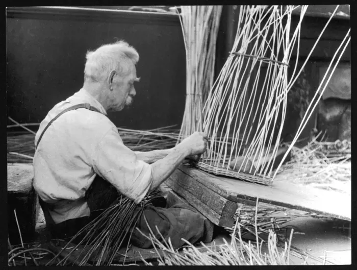 Framed Print : Basketmaking