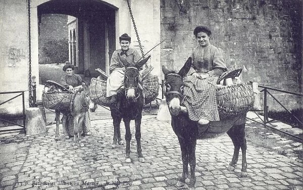 Basque people on their way to market, French Pyrenees