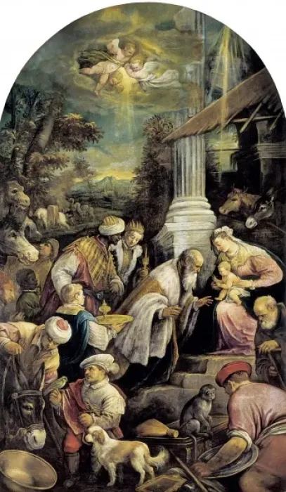 Framed Print : BASSANO, Francesco (1540-1592). The Adoration Framed Print : BASSANO, Francesco (1540-1592). The Adoration