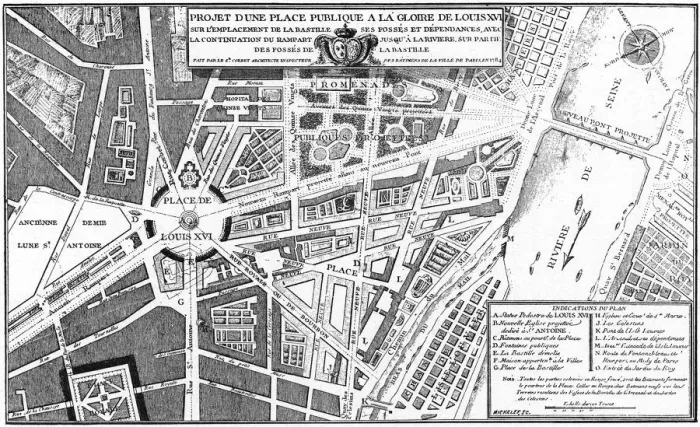 Framed Print : Bastille Demolition Plan Framed Print : Bastille Demolition Plan