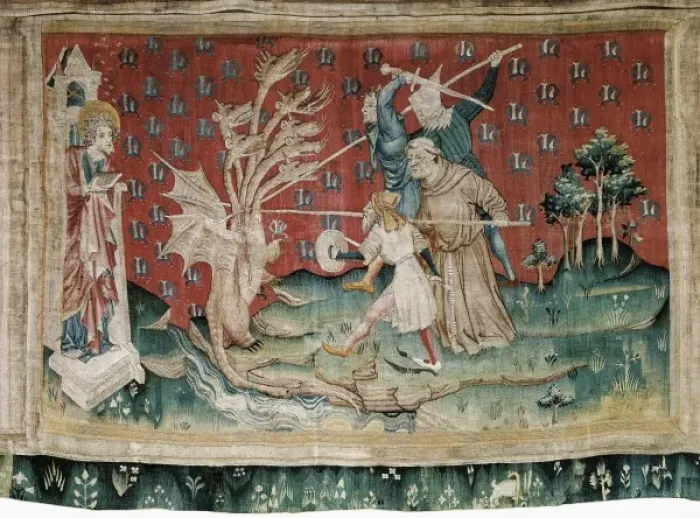 Framed Print : BATAILLE, Nicolas (14th c. ). The Dragon Fighting Framed Print : BATAILLE, Nicolas (14th c. ). The Dragon Fighting