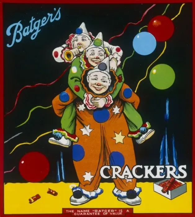 Framed Print : Batgers Christmas crackers box label Framed Print : Batgers Christmas crackers box label