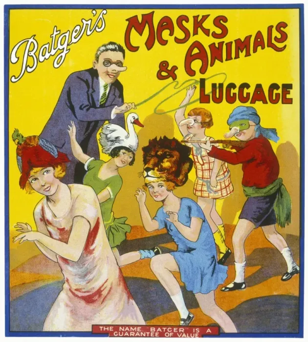 Framed Print : Batgers Masks and Animals Luggage label Framed Print : Batgers Masks and Animals Luggage label