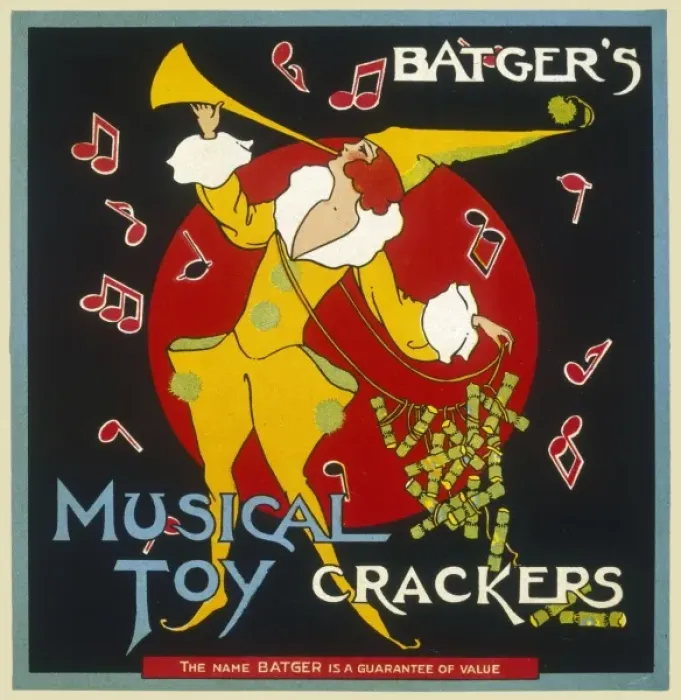 Framed Print : Batgers Musical Toy Crackers label Framed Print : Batgers Musical Toy Crackers label