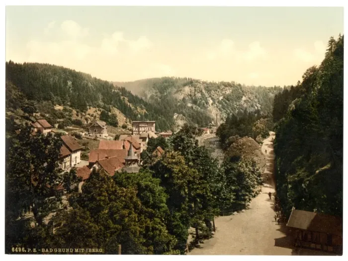 Framed Print : Bath Grund (i. e. Bad Grund) with Iberg, Hartz, Germany Framed Print : Bath Grund (i. e. Bad Grund) with Iberg, Hartz, Germany