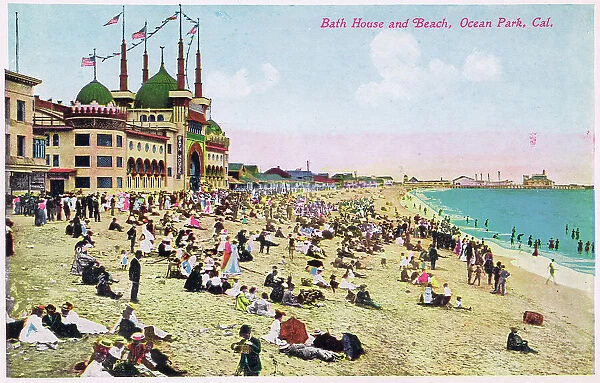 Bath House and Beach, Ocean Park, Venice Beach, California
