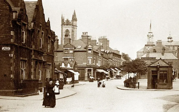 Framed Print : Bath Street, Leek early 1900's Framed Print : Bath Street, Leek early 1900's
