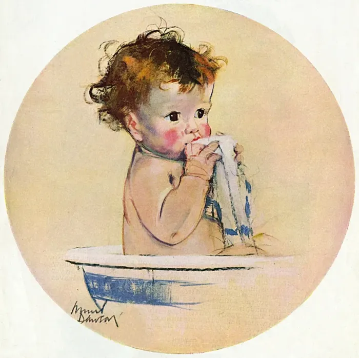 Framed Print : Bath-Time by Muriel Dawson Framed Print : Bath-Time by Muriel Dawson