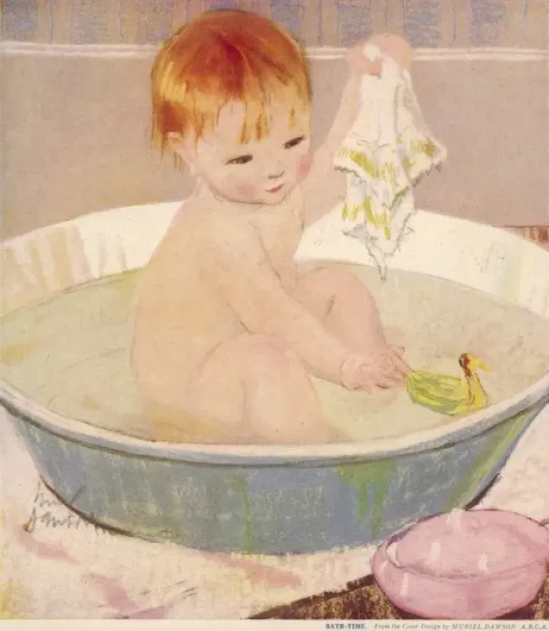 Framed Print : Bath Time by Muriel Dawson Framed Print : Bath Time by Muriel Dawson