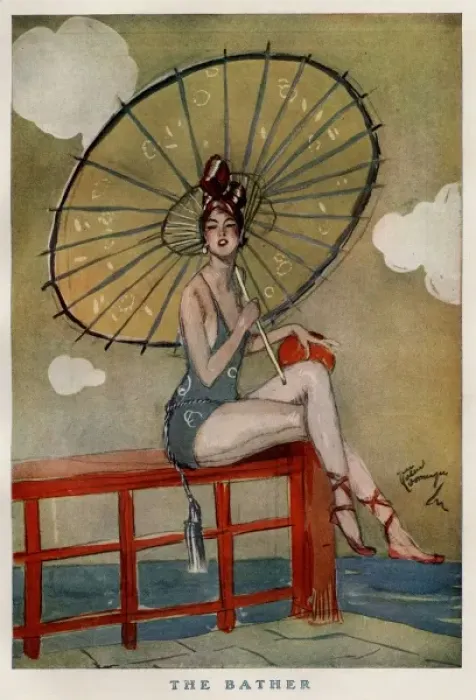 Framed Print : The Bather - Domergue Framed Print : The Bather - Domergue