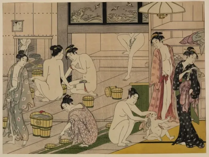 Framed Print : Bathhouse women diptych Framed Print : Bathhouse women diptych