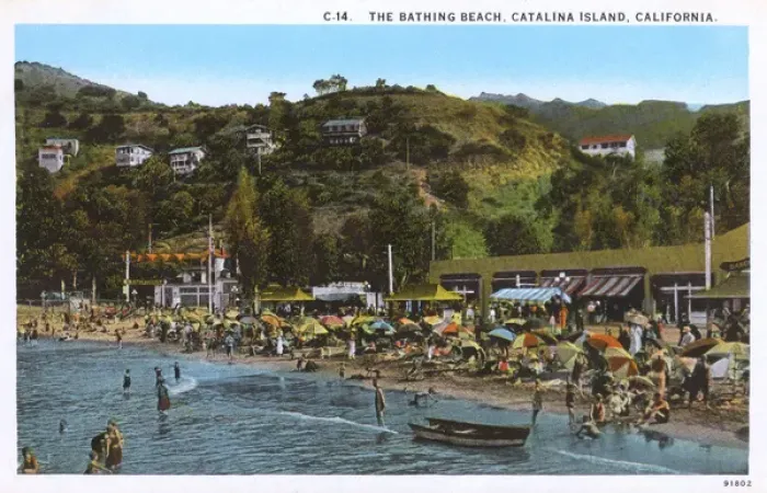 Framed Print : Bathing beach, Santa Catalina Island, California, USA Framed Print : Bathing beach, Santa Catalina Island, California, USA