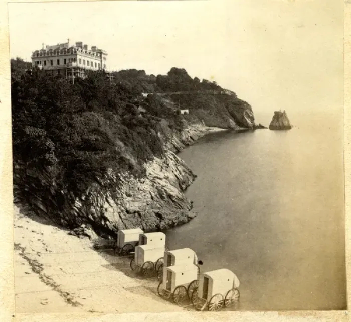 Framed Print : Bathing Cove, Torquay, Devon Framed Print : Bathing Cove, Torquay, Devon