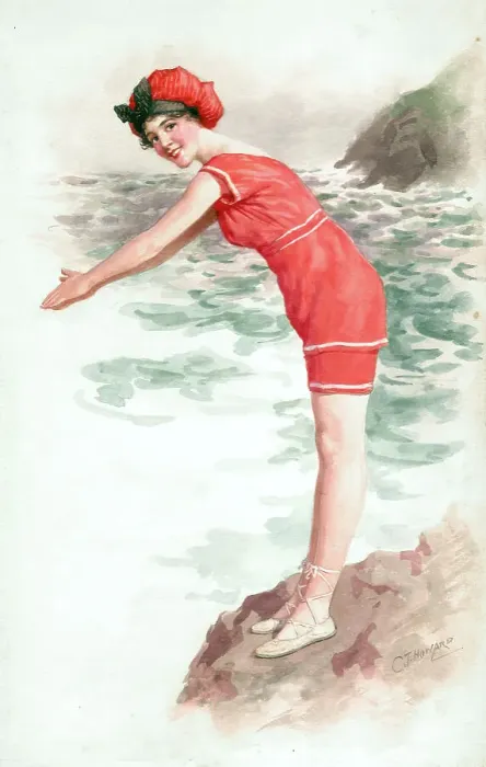 Framed Print : Bathing girl diving Framed Print : Bathing girl diving