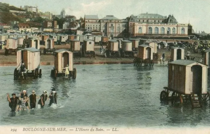 Framed Print : The Bathing Hour at Boulogne-sur-mer, France