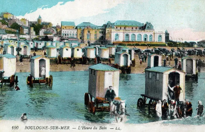 Framed Print : Bathing Hour at Boulogne-sur-Mer, Northern France Framed Print : Bathing Hour at Boulogne-sur-Mer, Northern France