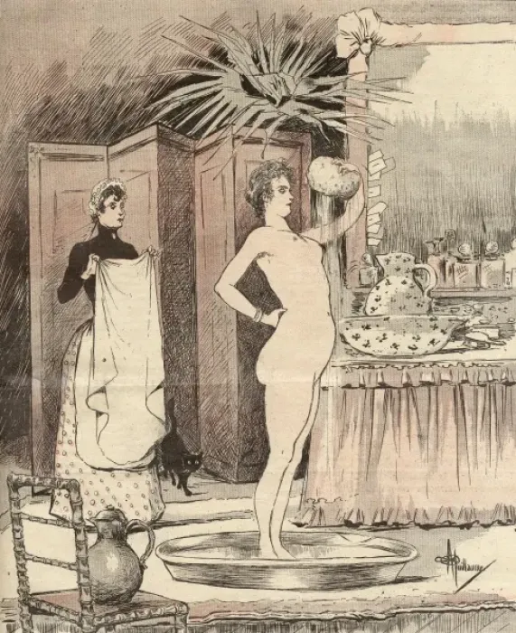 Framed Print : Bathing / La Femme Au Tub Framed Print : Bathing / La Femme Au Tub