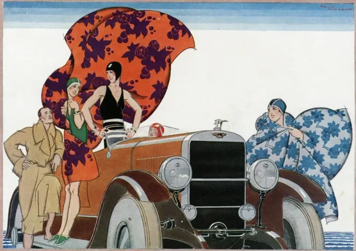 Framed Print : Bathing party 1927