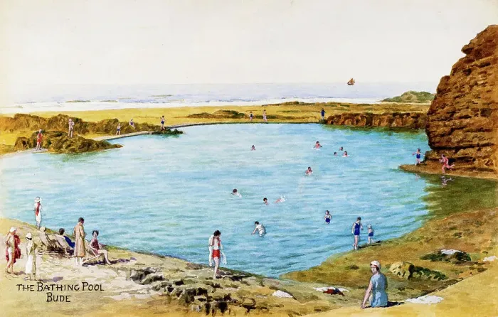 Framed Print : Bathing Pool, Bude, Cornwall Framed Print : Bathing Pool, Bude, Cornwall