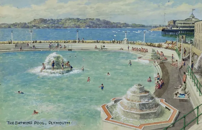Framed Print : Bathing Pool, Plymouth, Devon Framed Print : Bathing Pool, Plymouth, Devon