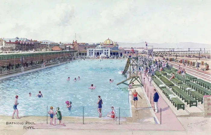 Framed Print : Bathing Pool, Rhyl, North Wales Framed Print : Bathing Pool, Rhyl, North Wales