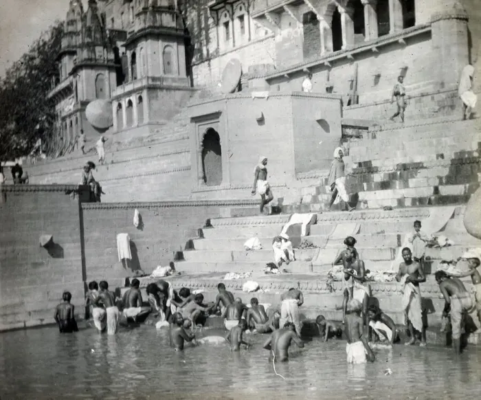 Framed Print : Bathing in the River Ganges, India Framed Print : Bathing in the River Ganges, India