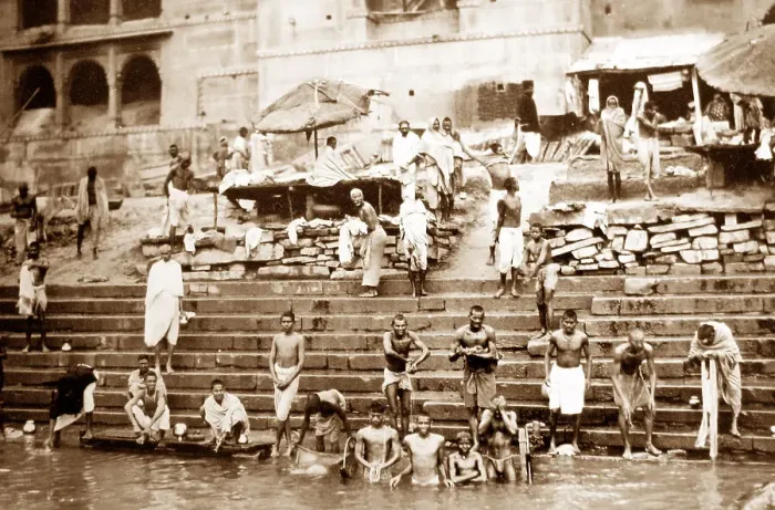 Framed Print : Bathing in the River Ganges, Varanasi, India Framed Print : Bathing in the River Ganges, Varanasi, India