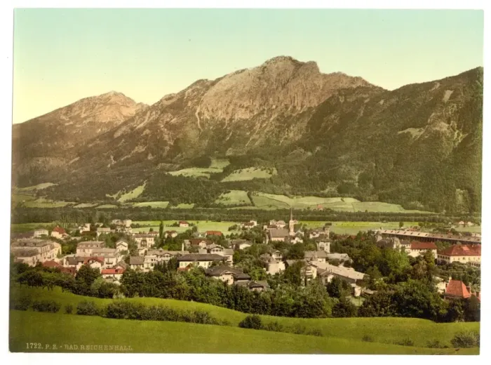 Framed Print : The baths towards the Stauffen, Reichenhall, Bavaria, German Framed Print : The baths towards the Stauffen, Reichenhall, Bavaria, German
