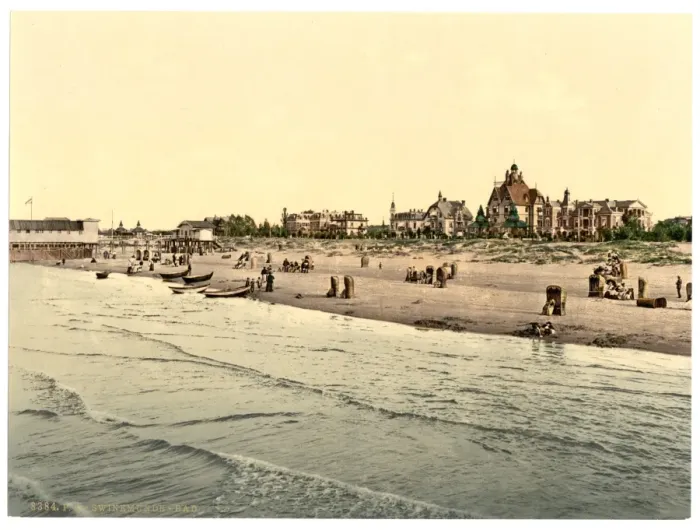 Framed Print : The baths, Swinemunde, Pommeraina, Germany (i. e. Swinoujsci Framed Print : The baths, Swinemunde, Pommeraina, Germany (i. e. Swinoujsci