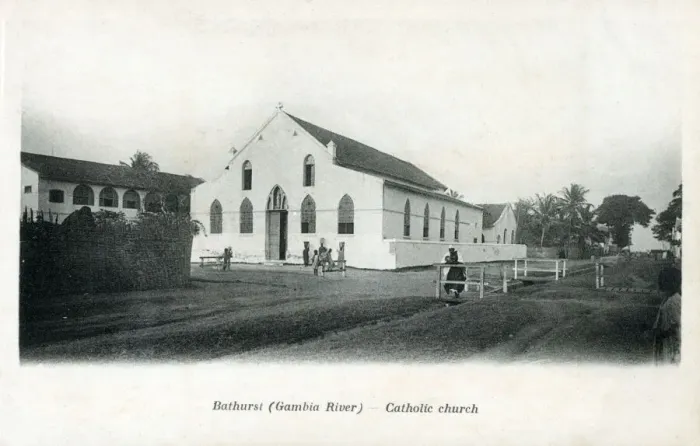 Framed Print : Bathurst (Banjul) (Gambia River) - Catholic Church. Date: 1904 Framed Print : Bathurst (Banjul) (Gambia River) - Catholic Church. Date: 1904