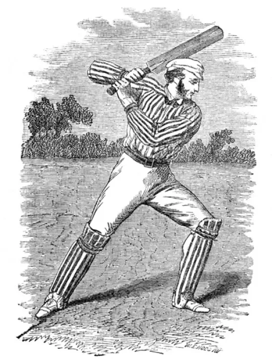 Framed Print : A batsman in the 19th century Framed Print : A batsman in the 19th century