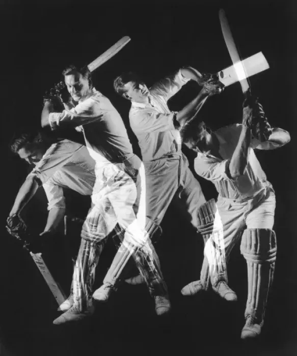 Framed Print : A batsman exhibitis four different shots Framed Print : A batsman exhibitis four different shots