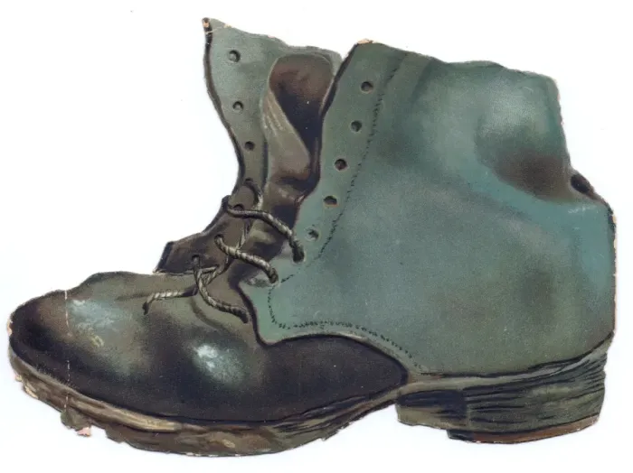 Framed Print : Battered old boot greetings card Framed Print : Battered old boot greetings card