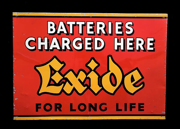 Batteries Charged Here sign