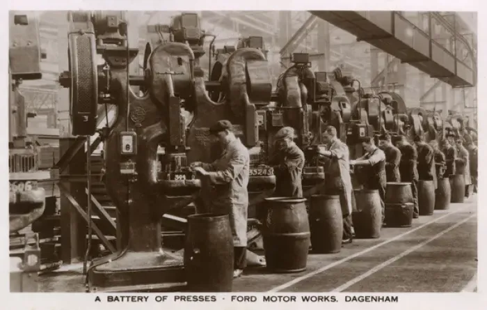 Framed Print : Battery of metal Presses at Ford Motor Works, Dagenham Framed Print : Battery of metal Presses at Ford Motor Works, Dagenham